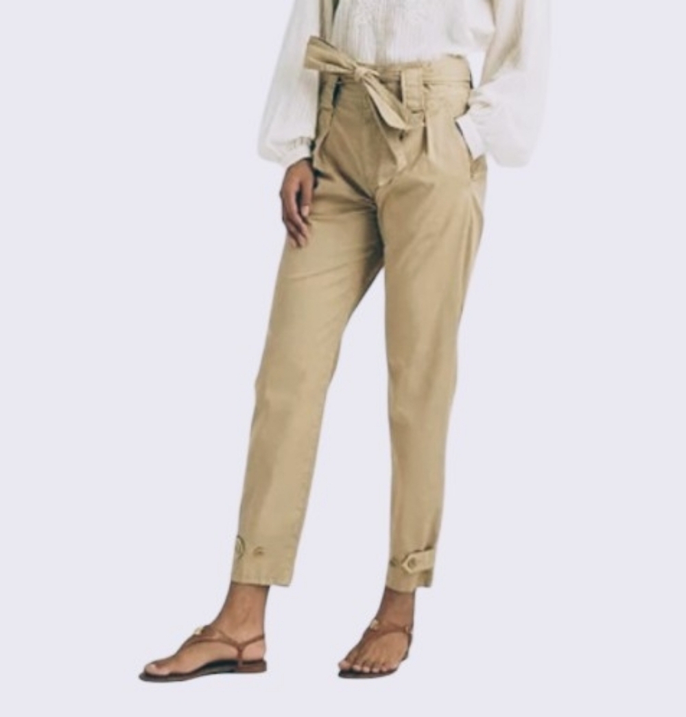 Polo by Ralph Lauren High Waisted Belted Pleated Utility Ankle Pant
